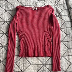 Abercrombie & Fitch Deep Red Ribbed Knit